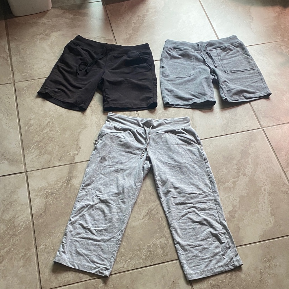 Bundle of Black and Gray Shorts and capris.
